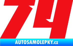 Samolepka Startovní číslo 74 typ 6 červená