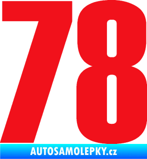 Samolepka Startovní číslo 78 typ 2         červená