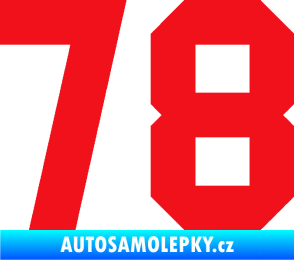Samolepka Startovní číslo 78 červená