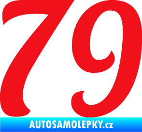 Samolepka Startovní číslo 79 typ 3   červená