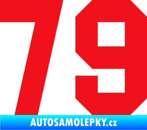 Samolepka Startovní číslo 79 červená