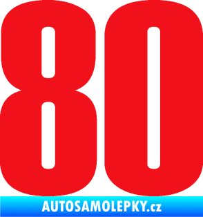 Samolepka Startovní číslo 80 typ 2           červená