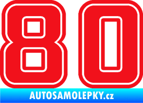 Samolepka Startovní číslo 80 typ 5 červená