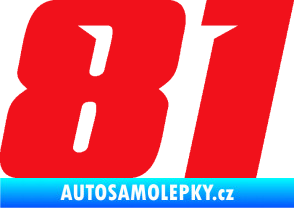 Samolepka Startovní číslo 81 typ 6 červená