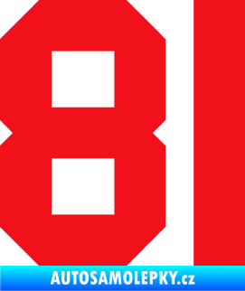 Samolepka Startovní číslo 81 červená