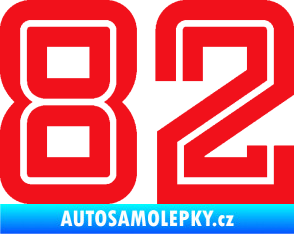 Samolepka Startovní číslo 82 typ 7 červená