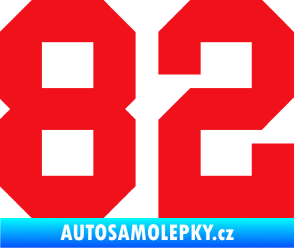 Samolepka Startovní číslo 82 červená