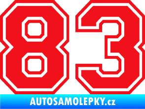 Samolepka Startovní číslo 83 typ 4 červená