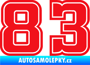 Samolepka Startovní číslo 83 typ 5 červená