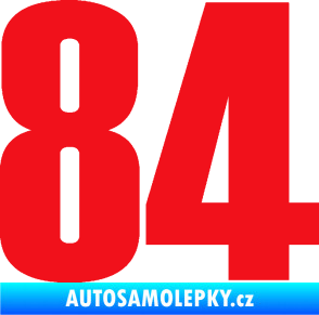 Samolepka Startovní číslo 84 typ 2    červená
