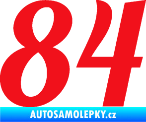 Samolepka Startovní číslo 84 typ 3  červená