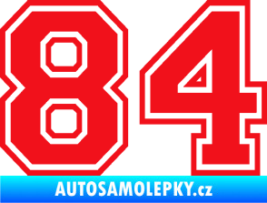 Samolepka Startovní číslo 84 typ 4 červená