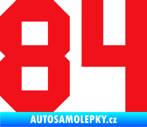 Samolepka Startovní číslo 84 červená