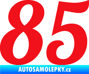 Samolepka Startovní číslo 85 typ 3   červená