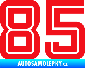 Samolepka Startovní číslo 85 typ 7 červená