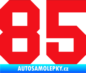 Samolepka Startovní číslo 85 červená