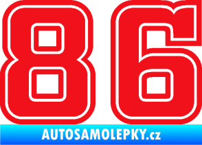 Samolepka Startovní číslo 86 typ 5 červená