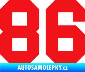 Samolepka Startovní číslo 86 červená