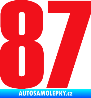 Samolepka Startovní číslo 87 typ 2       červená