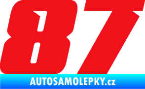 Samolepka Startovní číslo 87 typ 6 červená