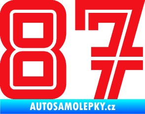Samolepka Startovní číslo 87 typ 7 červená