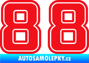 Samolepka Startovní číslo 88 typ 5 červená