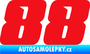 Samolepka Startovní číslo 88 typ 6 červená