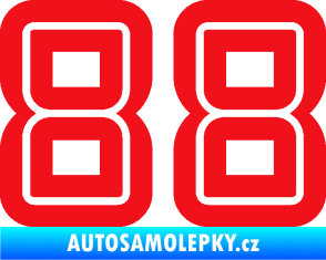 Samolepka Startovní číslo 88 typ 7 červená