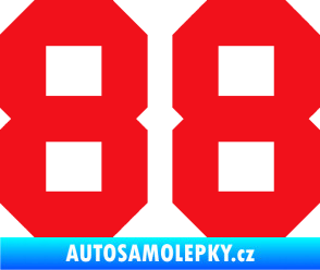 Samolepka Startovní číslo 88 červená