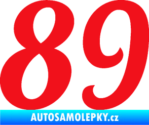 Samolepka Startovní číslo 89 typ 3  červená