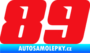 Samolepka Startovní číslo 89 typ 6 červená
