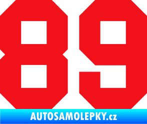 Samolepka Startovní číslo 89 červená