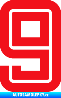Samolepka Startovní číslo 9 typ 7 červená