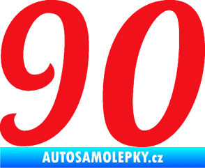 Samolepka Startovní číslo 90 typ 3   červená