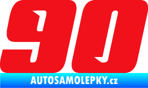 Samolepka Startovní číslo 90 typ 6 červená