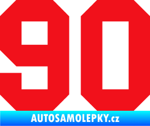 Samolepka Startovní číslo 90 červená