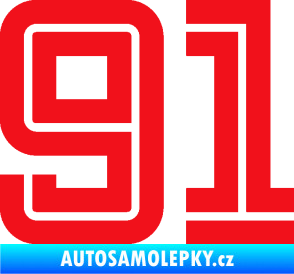 Samolepka Startovní číslo 91 typ 7 červená