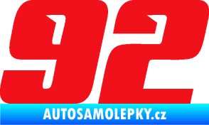 Samolepka Startovní číslo 92 typ 6 červená