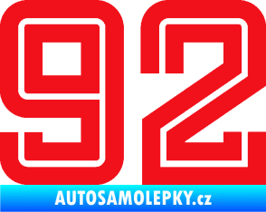 Samolepka Startovní číslo 92 typ 7 červená