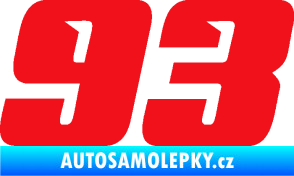 Samolepka Startovní číslo 93 typ 6 červená