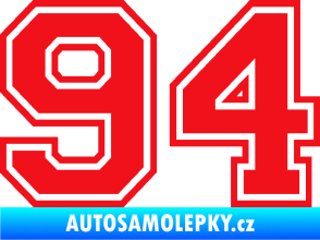 Samolepka Startovní číslo 94 typ 4 červená