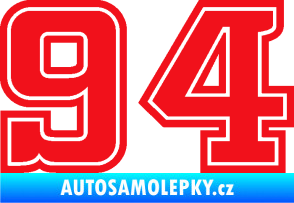Samolepka Startovní číslo 94 typ 5 červená