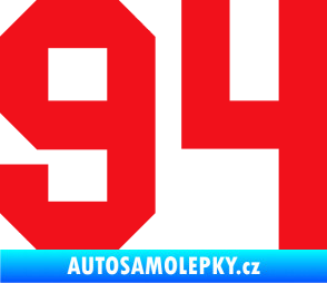Samolepka Startovní číslo 94 červená