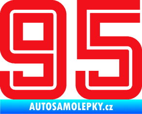 Samolepka Startovní číslo 95 typ 7 červená