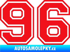 Samolepka Startovní číslo 96 typ 4 červená