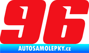 Samolepka Startovní číslo 96 typ 6 červená