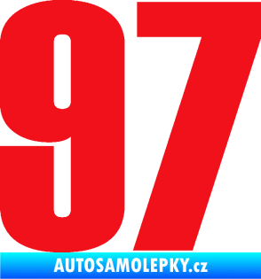 Samolepka Startovní číslo 97 typ 2 červená