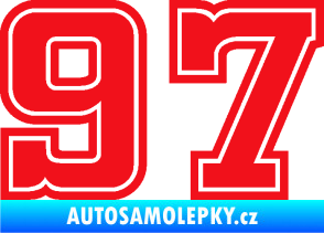 Samolepka Startovní číslo 97 typ 5 červená