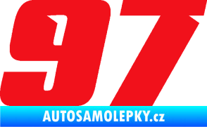 Samolepka Startovní číslo 97 typ 6 červená