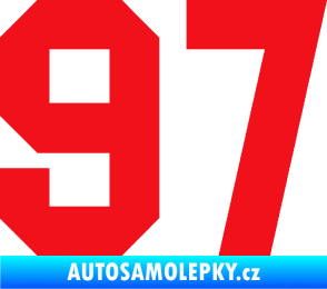 Samolepka Startovní číslo 97 červená